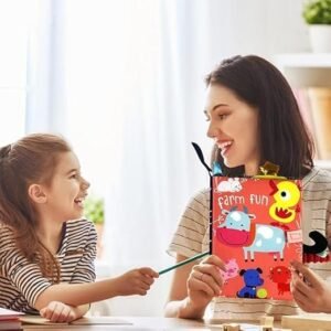 Alternative view of Baby Soft Cloth Book, Farm Animals Theme with 3D Tails, Sensory Educational Toy for Infants and Toddlers, 18.5 x 15 cm